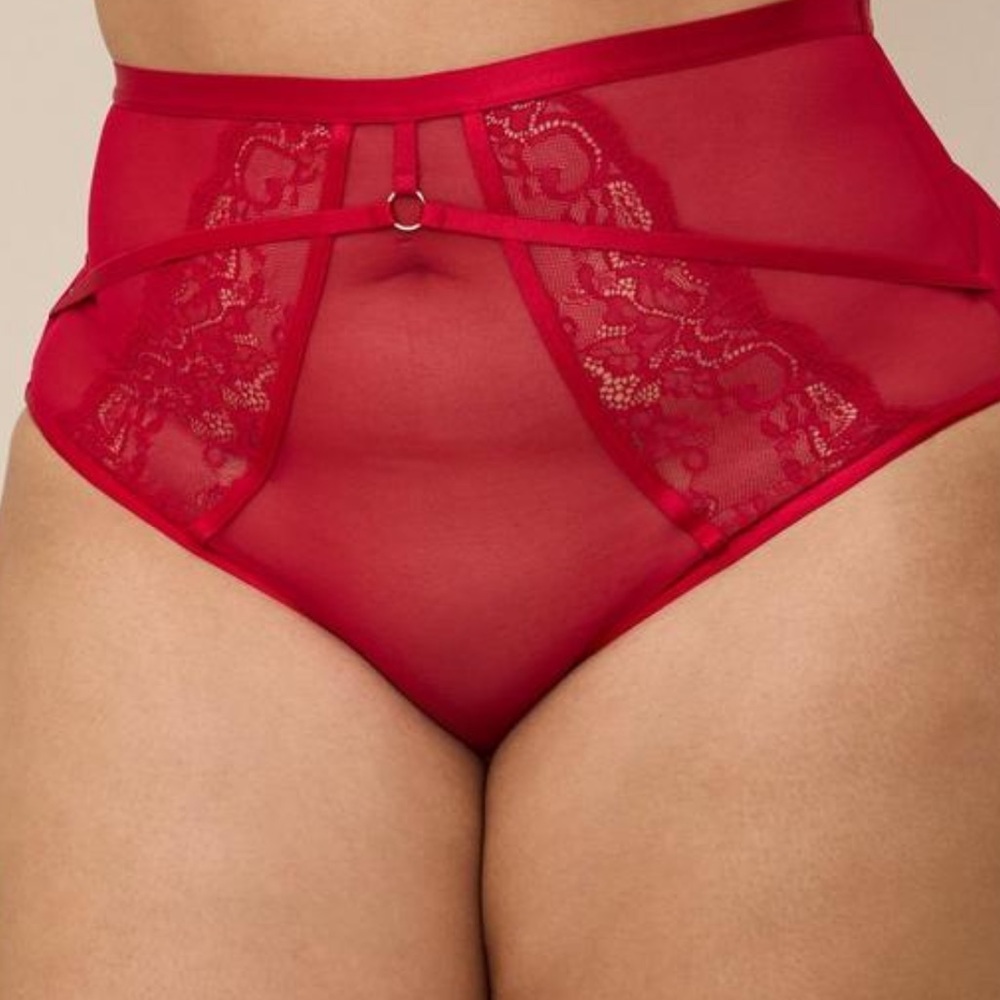 Torrid Red Bow Bralette and High Leg Pantie Set - Picture 4 of 6